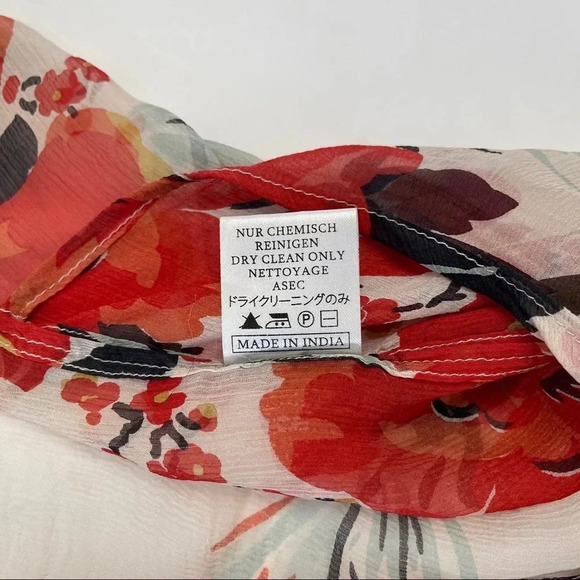 WINTER KATE Silk Sheer Floral Kimono M - Picture 6 of 8